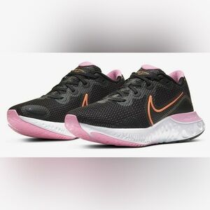 Women's Nike Renew Run Running Shoes, CK6360 001 BLK/Orange/WHT/Pink